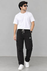 Men’s Premium Black Cargo Trousers – Relaxed Fit