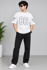 Men’s Black 24 Graphic Oversized T-Shirt