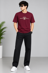 Premium Men’s Casual Maroon Graphic T-Shirt