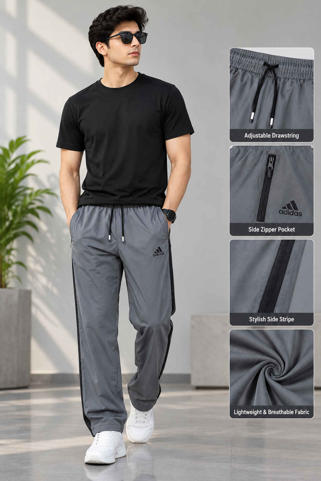 Premium Blue Striped Track Trouser