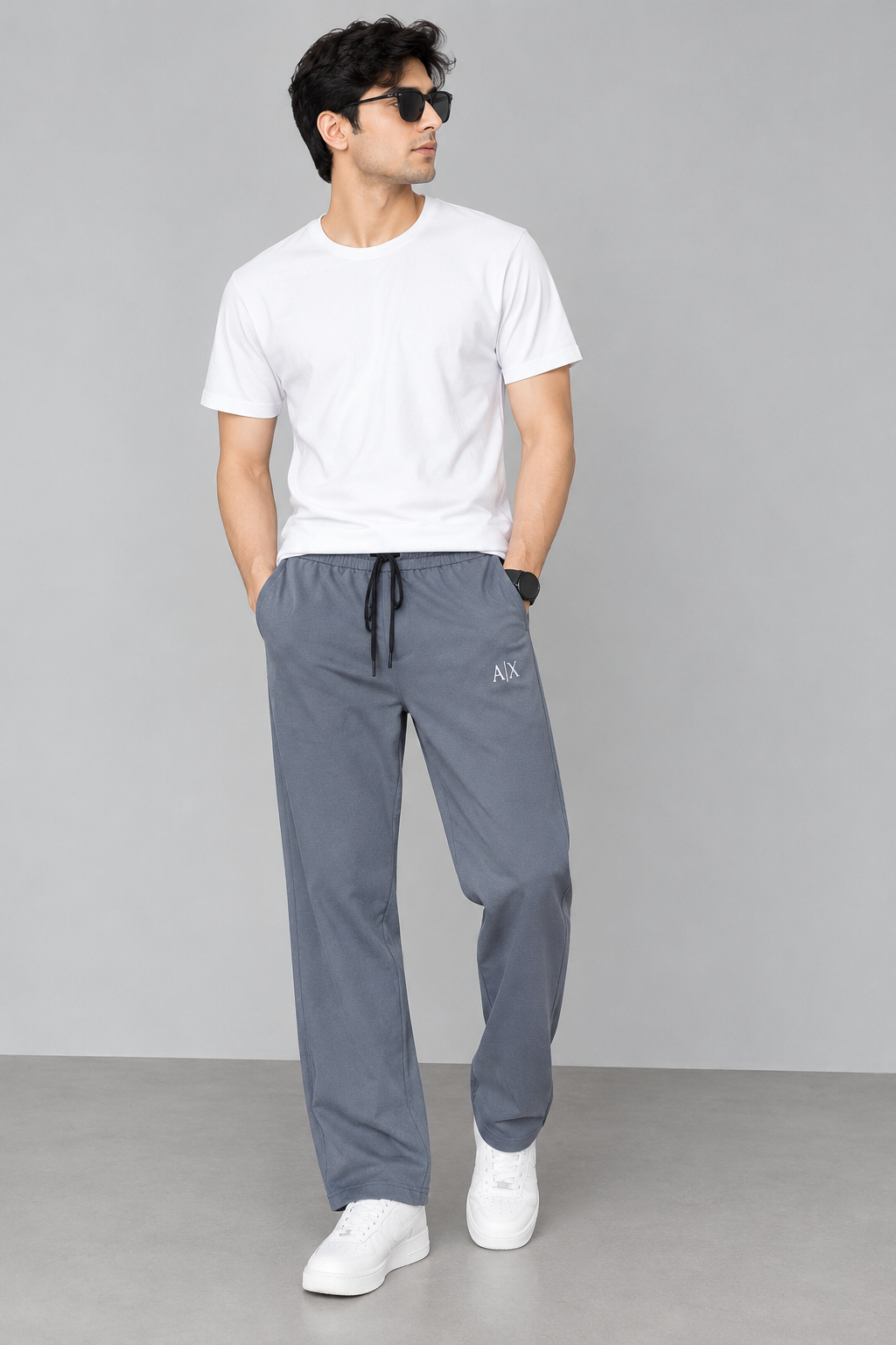 Men’s Beige Casual Drawstring Pants – Relaxed Fit Trousers