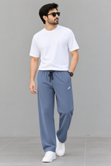 Men’s Casual Blue Drawstring Trousers – Relaxed Fit