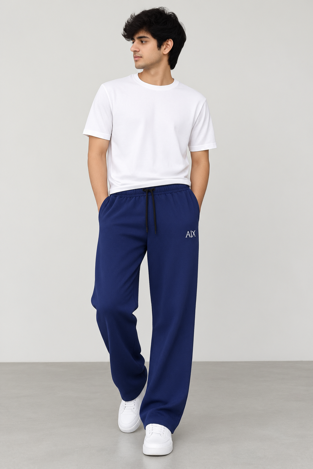 Men’s Beige Casual Drawstring Pants – Relaxed Fit Trousers